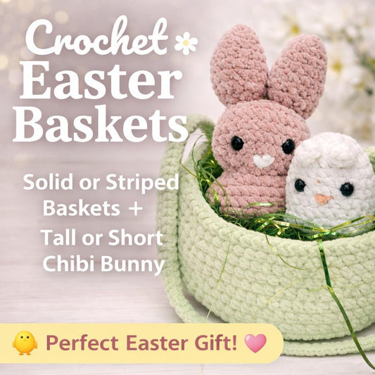 Crochet Easter Basket with Bunny – Made to Order